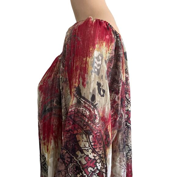 Sara Michelle Blouse Womens 2X Lightweight Abstract Pattern - Picture 11 of 12